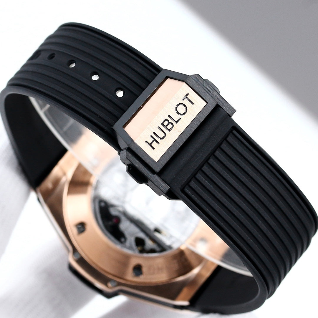 HBT Yellow Gold 904L Steel - Black Rubber - Automatic - 42mm