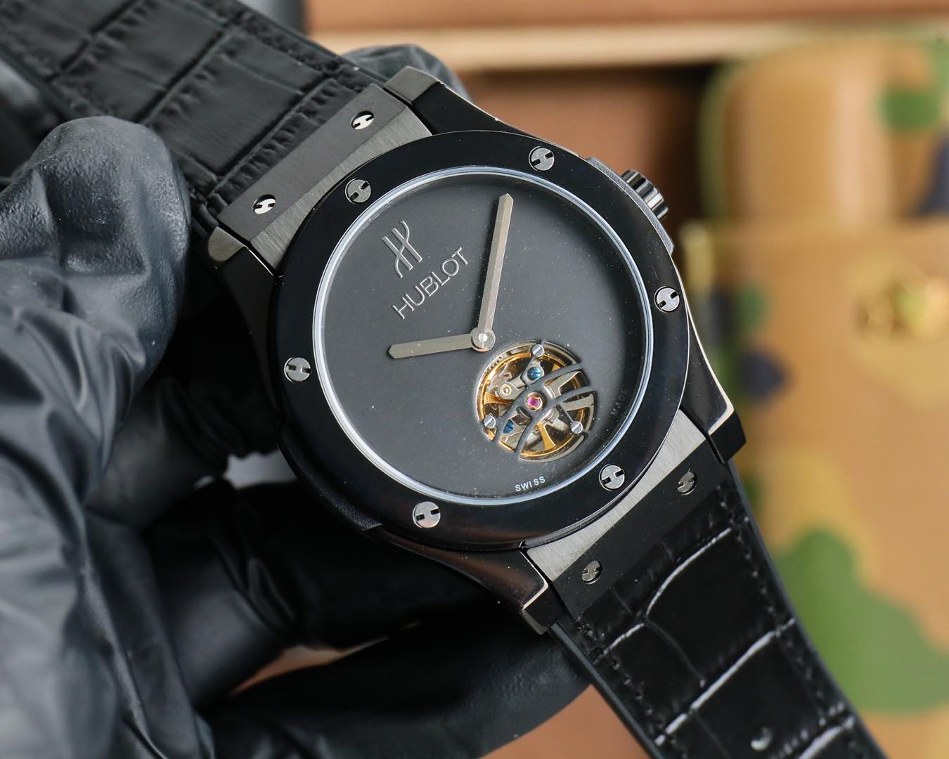 HBT Black - Black Leather - Automatic - 45mm
