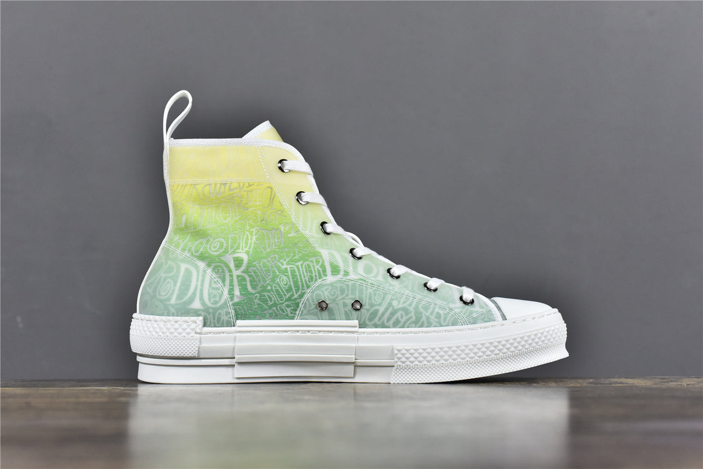 D!OR B23 High-Top Sneaker Yellow and Green