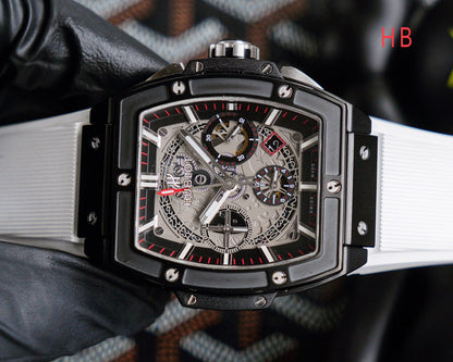 HBT Chronograph - Black - White Rubber- Automatic - 42*52mm