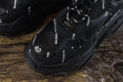 Bciaga Triple S Allover Logo Black