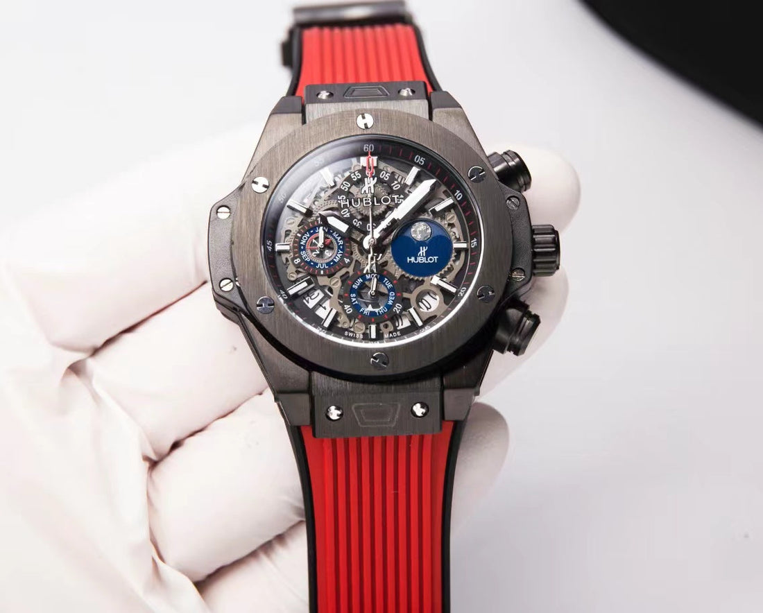 HBT Hollow 904L Steel - Red Rubber - Quartz - 42mm