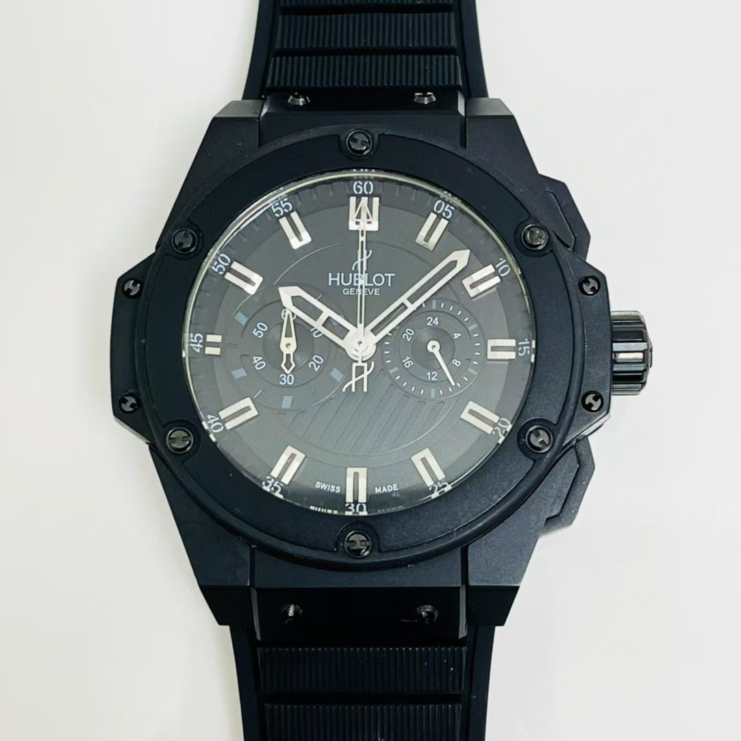 HBT Chronograph - Black 316 Steel - Black Rubber - Quartz - 45mm