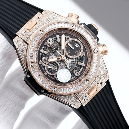 HBT Yellow Gold 904L Steel - Black Rubber - Automatic - 42mm