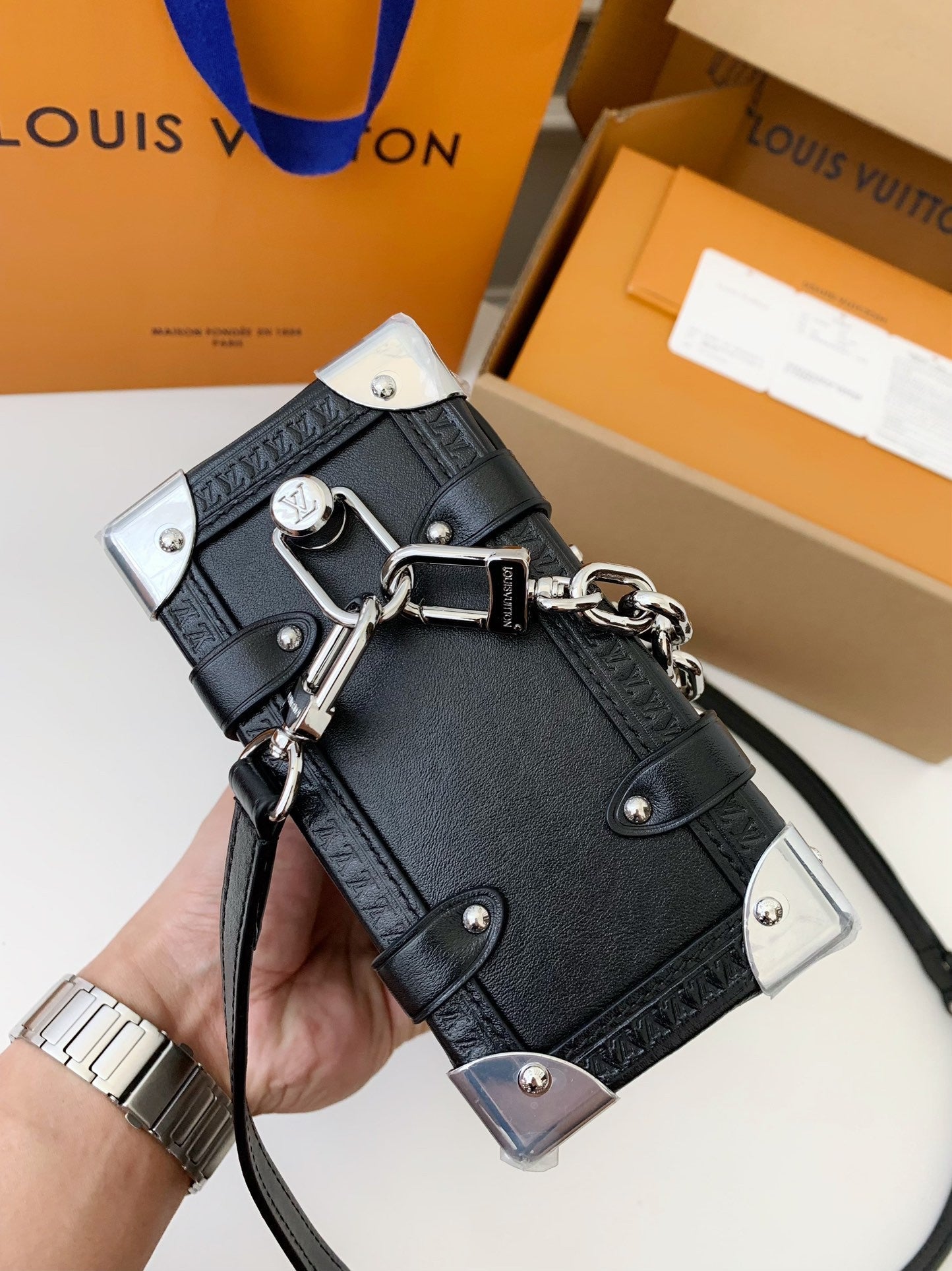 LV SIDE TRUNK full leather handbag