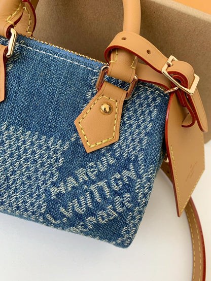 LV SPEEDY 18bandouli ère tannin denim Handbag