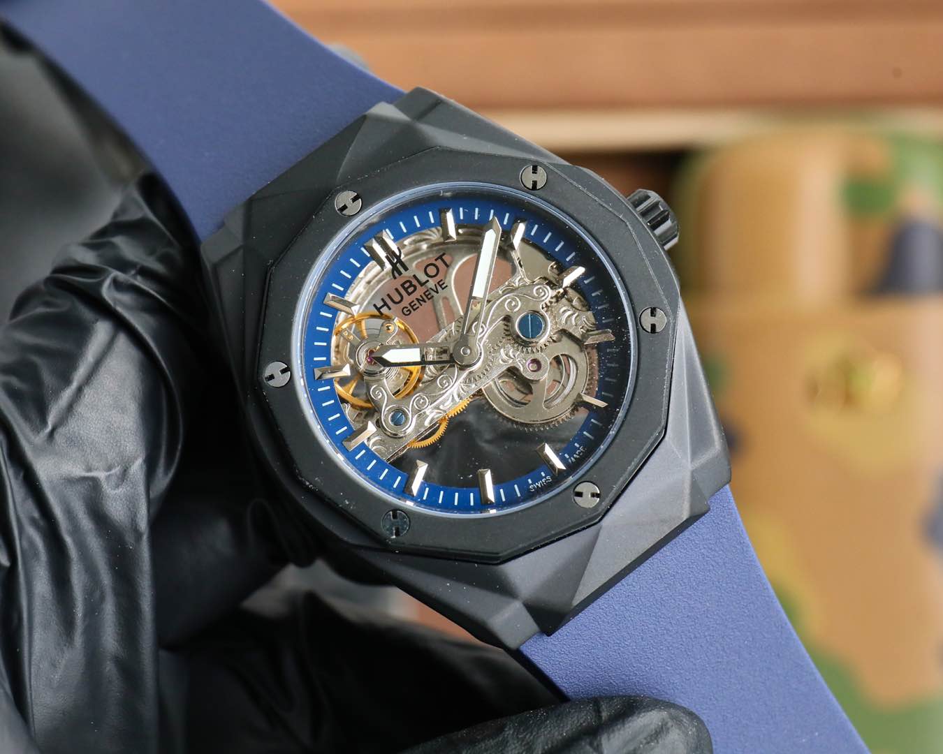 HBT Blue Hollow - Blue Rubber - Automatic - 45mm