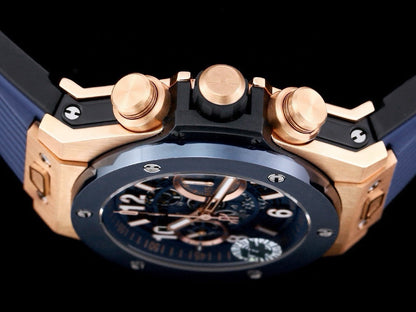 HBT Chronograph -Yellow Blue - Blue Rubber - Automatic - 42mm