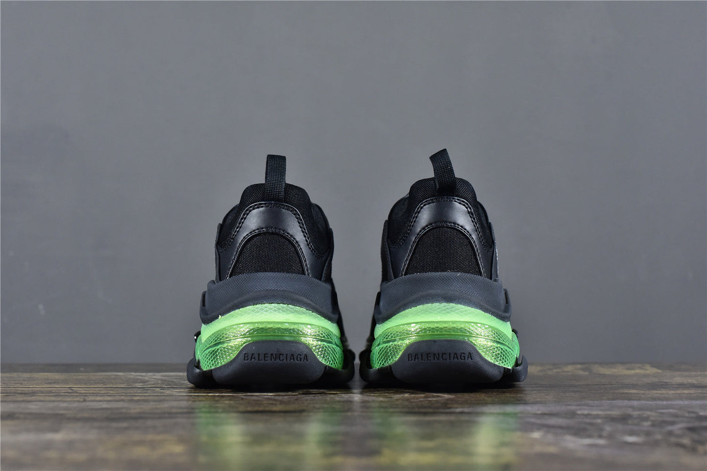 Bciaga Triple S Clear Sole Black/Fluorescent Yellow