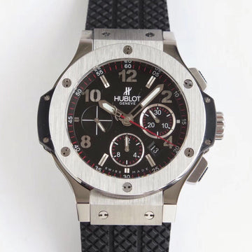 HBT Chronograph -Black Silver  - Black Rubber - Automatic - 44mm
