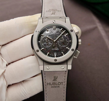 HBT Silver - Hollow 904L Steel - Grey Rubber - Quartz - 44mm