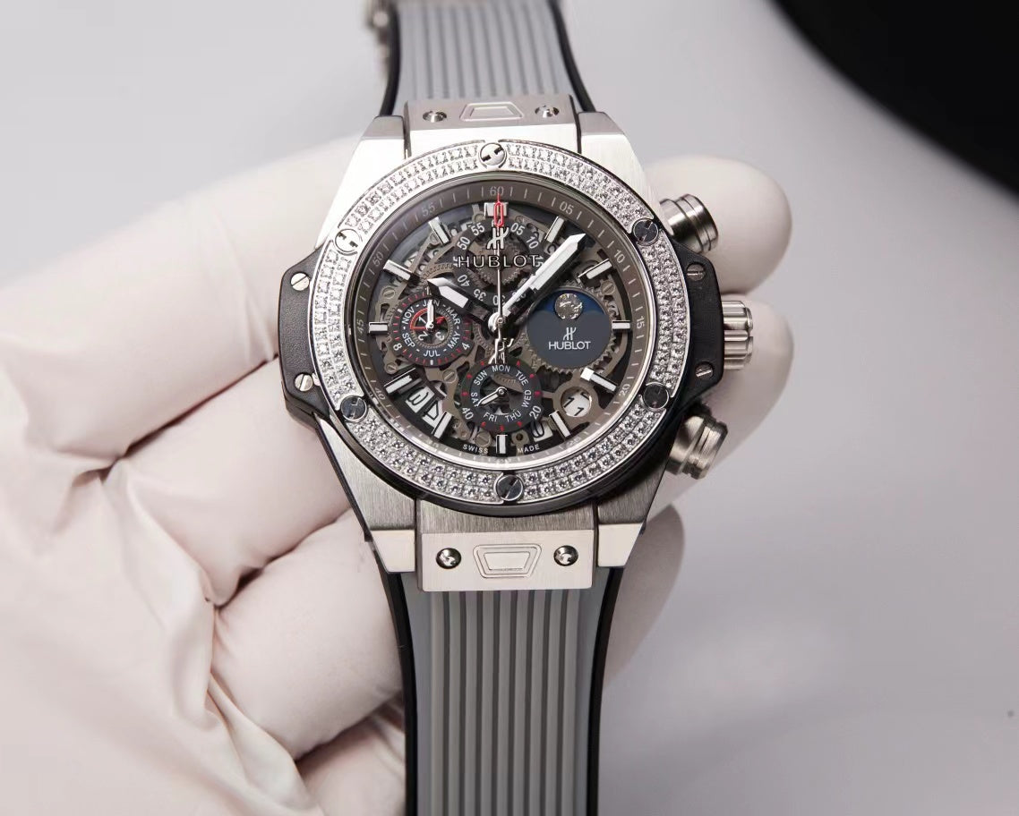 HBT Grey - Hollow 904L Steel - Grey Rubber - Quartz - 42mm