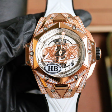 HBT Yellow white - White Rubber - Automatic - 45mm