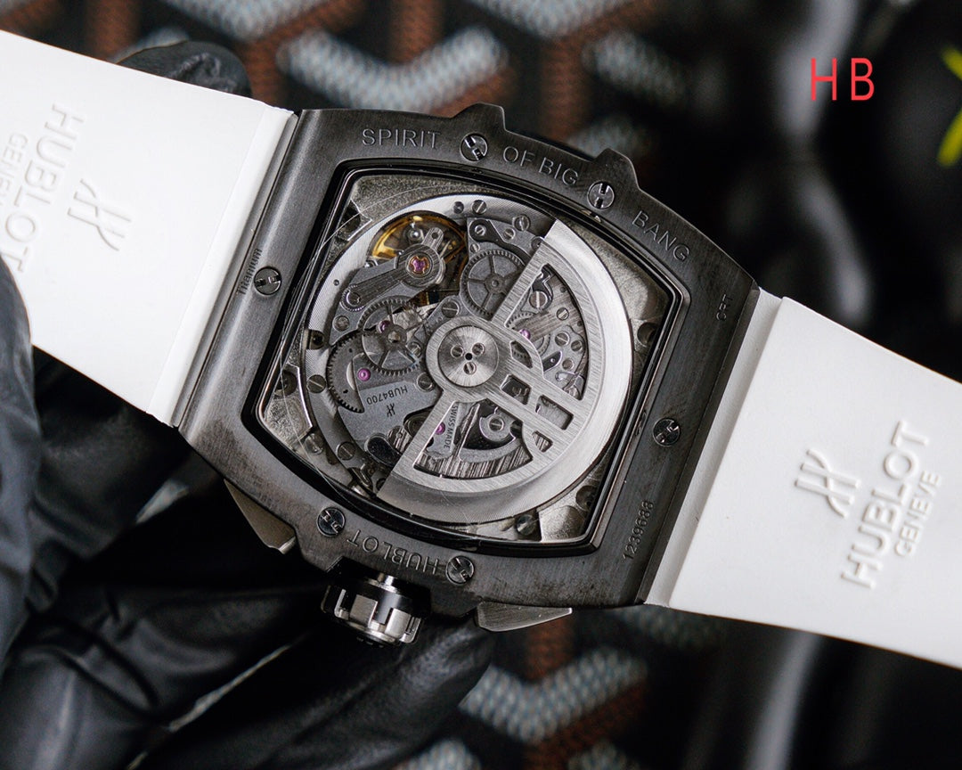 HBT Chronograph - Black - White Rubber- Automatic - 42*52mm