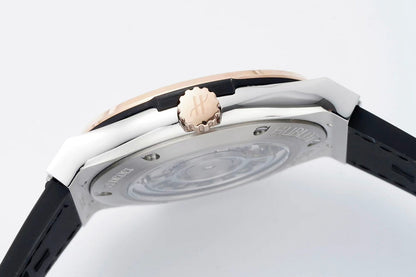 HBT Black - Rosegold 904L Steel - Black Leather - Automatic - 42mm