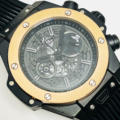 HBT Chronograph - Black 904L Steel - Black Rubber - Quartz - 42mm