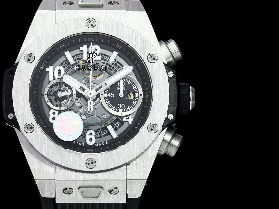 HBT Chronograph - Black White - Black Rubber - Automatic - 42mm