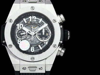 HBT Chronograph - Black White - Black Rubber - Automatic - 42mm