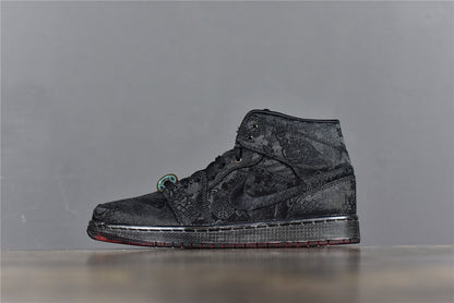 AJ 1 Mid x CLOT 'Fearless Black'