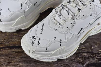 Bciaga Triple S Allover Logo White