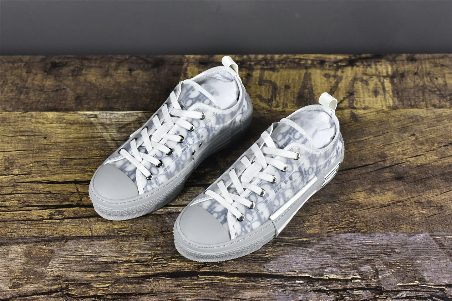 D!OR B23 Low-Top Navy Blue Oblique Canvas