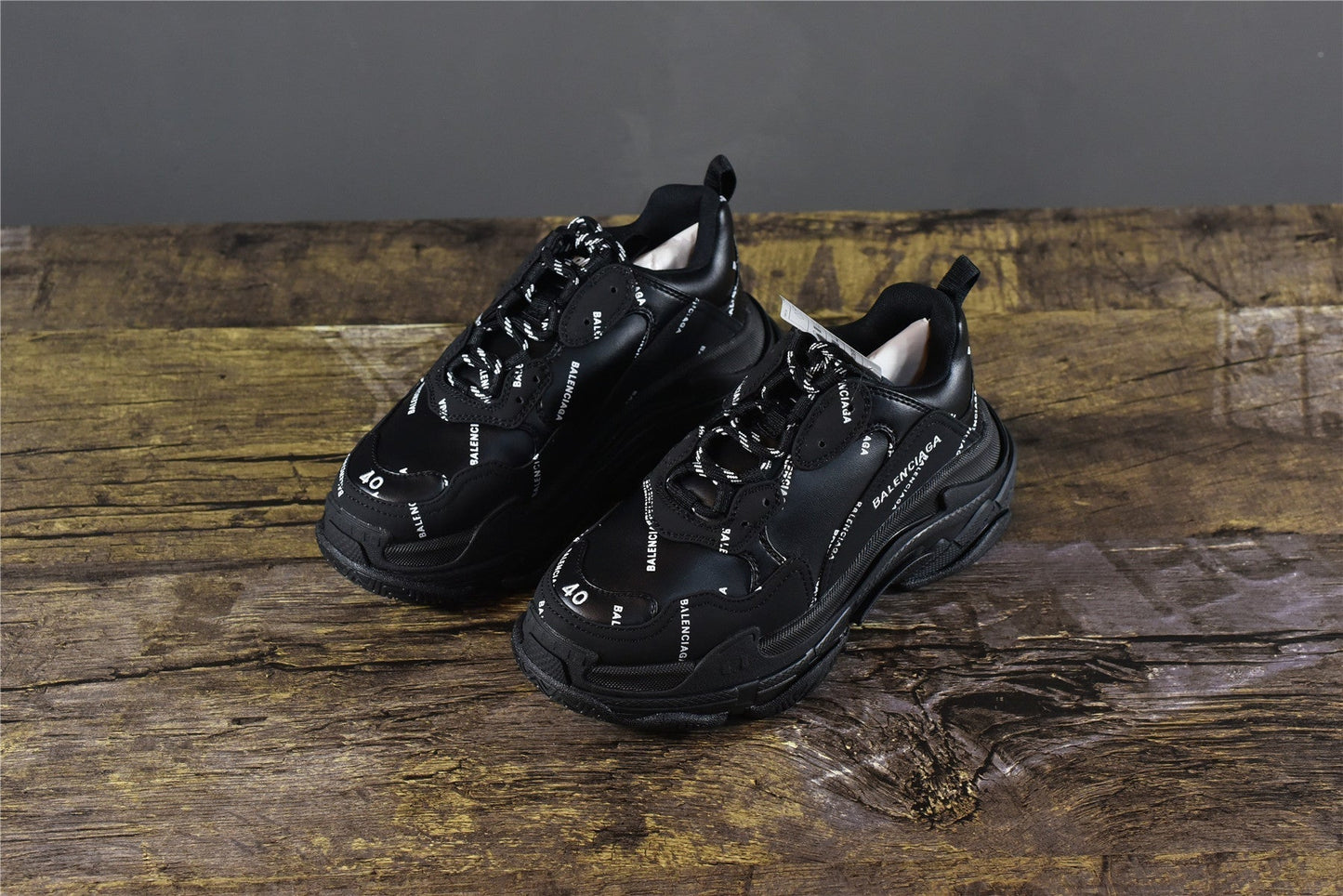 Bciaga Triple S Allover Logo Black