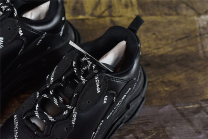 Bciaga Triple S Allover Logo Black