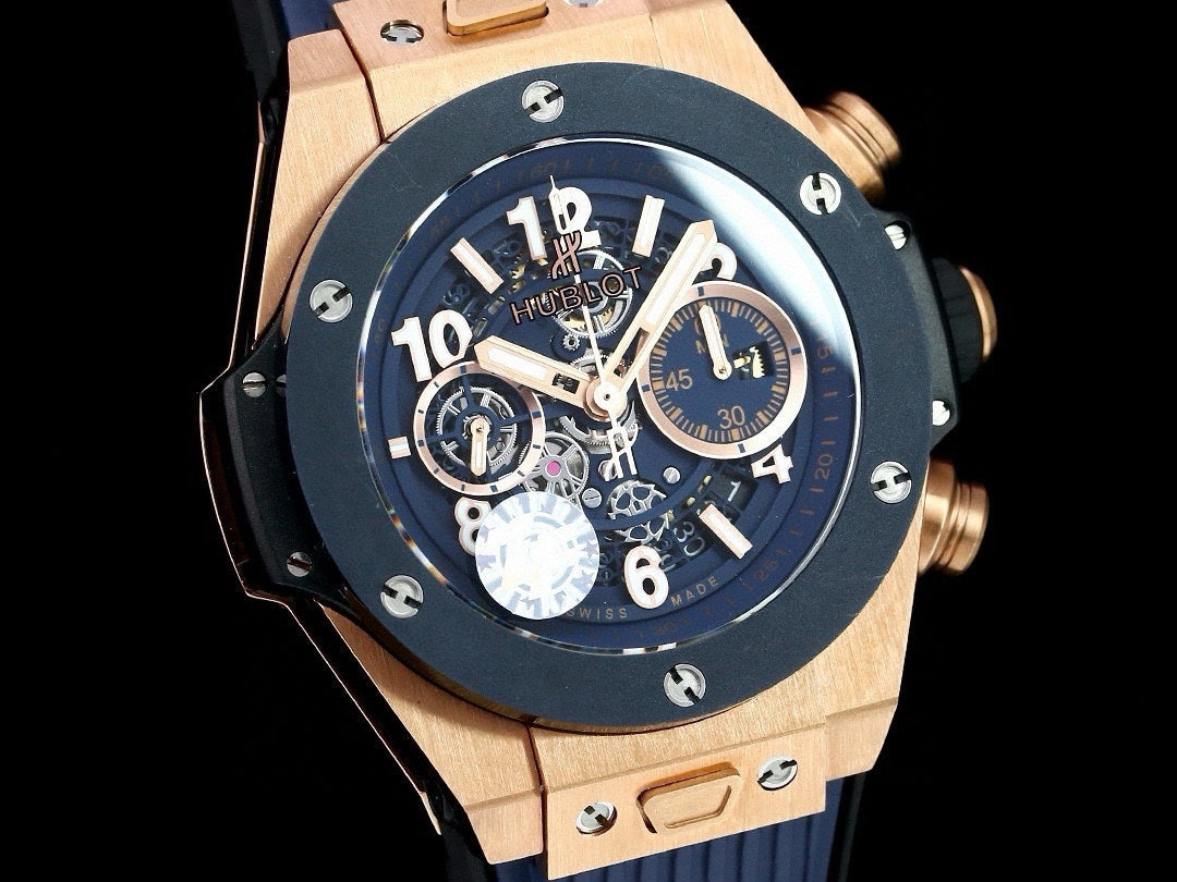 HBT Chronograph -Yellow Blue - Blue Rubber - Automatic - 42mm