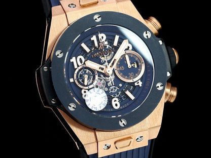 HBT Chronograph -Yellow Blue - Blue Rubber - Automatic - 42mm