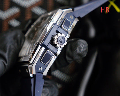 HBT Chronograph - Blue White - Blue Rubber- Automatic - 42*52mm