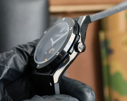 HBT Black - Black Leather - Automatic - 45mm