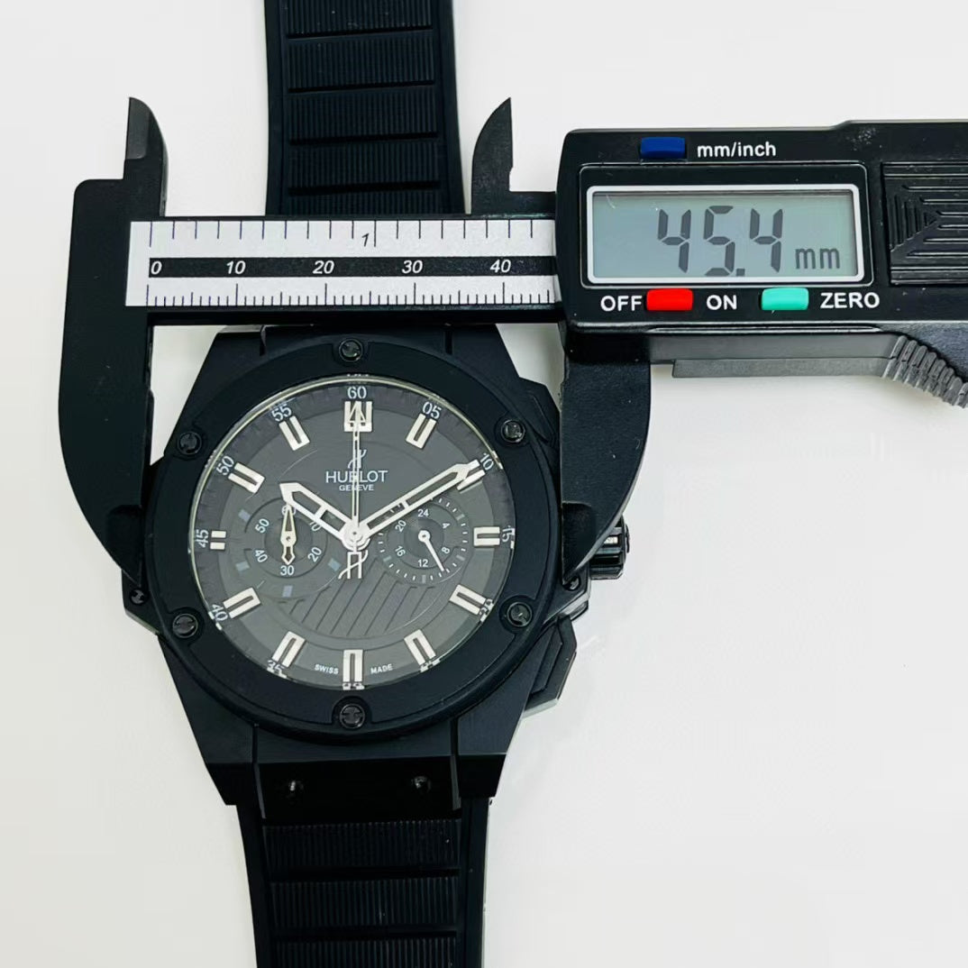 HBT Chronograph - Black 316 Steel - Black Rubber - Quartz - 45mm