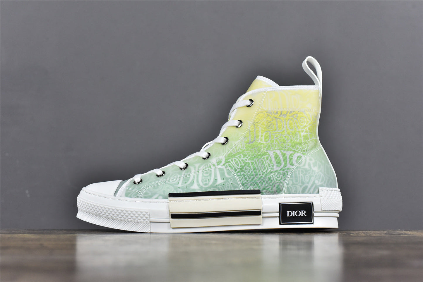 D!OR B23 High-Top Sneaker Yellow and Green