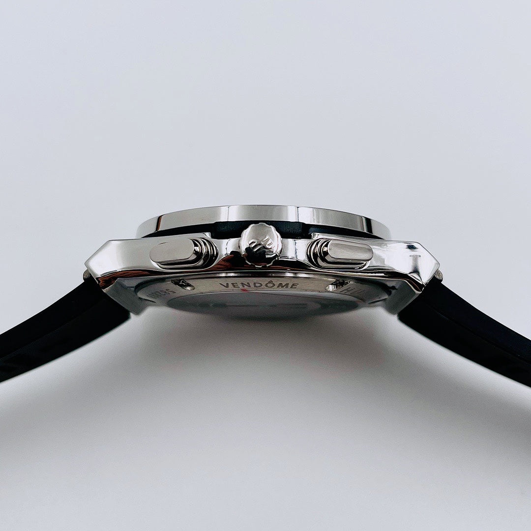 HBT Chronograph -Black - White 904L Steel - Black Rubber - Quartz - 41mm