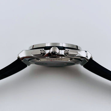 HBT Chronograph -Black - White 904L Steel - Black Rubber - Quartz - 41mm