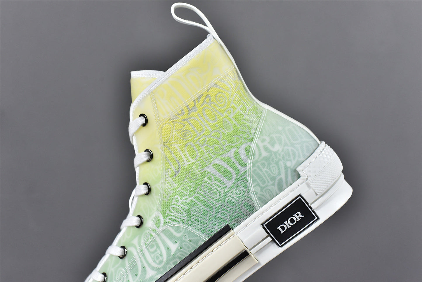 D!OR B23 High-Top Sneaker Yellow and Green