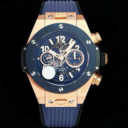 HBT Chronograph -Yellow Blue - Blue Rubber - Automatic - 42mm