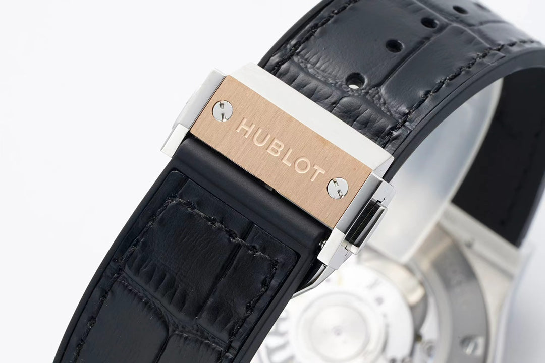 HBT Black - Rosegold 904L Steel - Black Leather - Automatic - 42mm