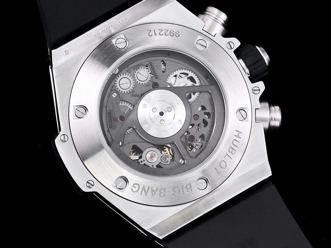 HBT Chronograph - Black White - Black Rubber - Automatic - 42mm