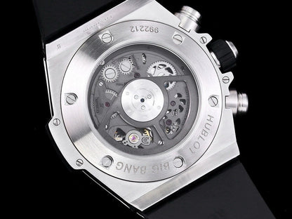 HBT Chronograph - Black White - Black Rubber - Automatic - 42mm