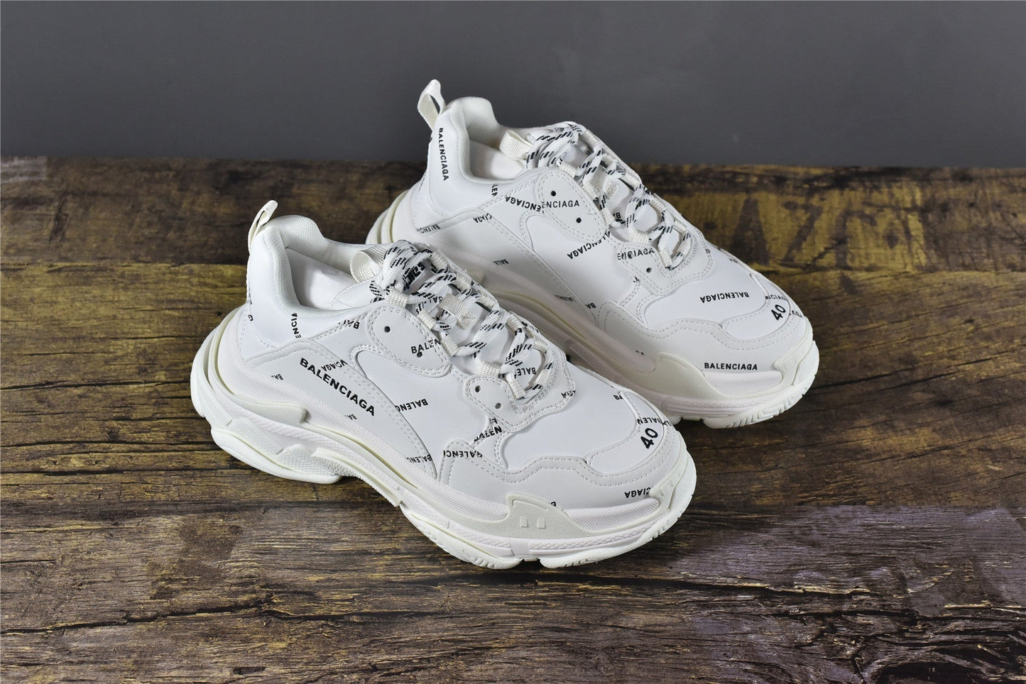 Bciaga Triple S Allover Logo White