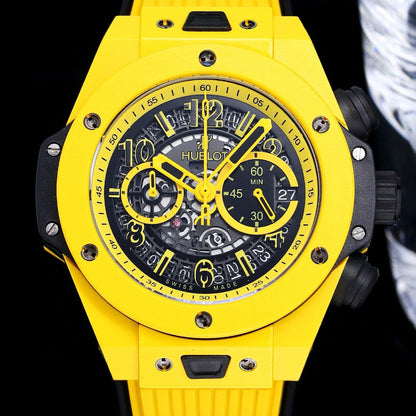 HBT Chronograph -Yellow Carbon Fiber - Yellow Rubber - Quartz - 45mm