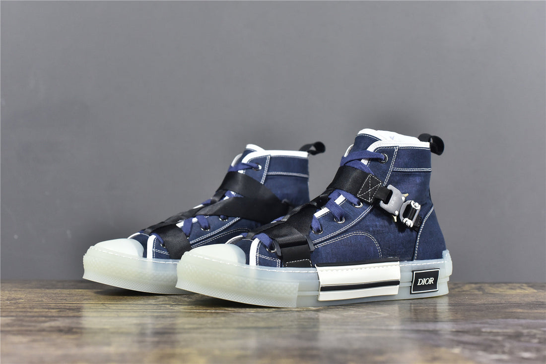 D!OR B23 High-Top Blue Technical Canvas