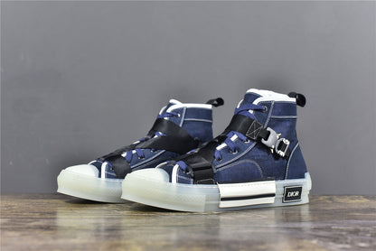 D!OR B23 High-Top Blue Technical Canvas