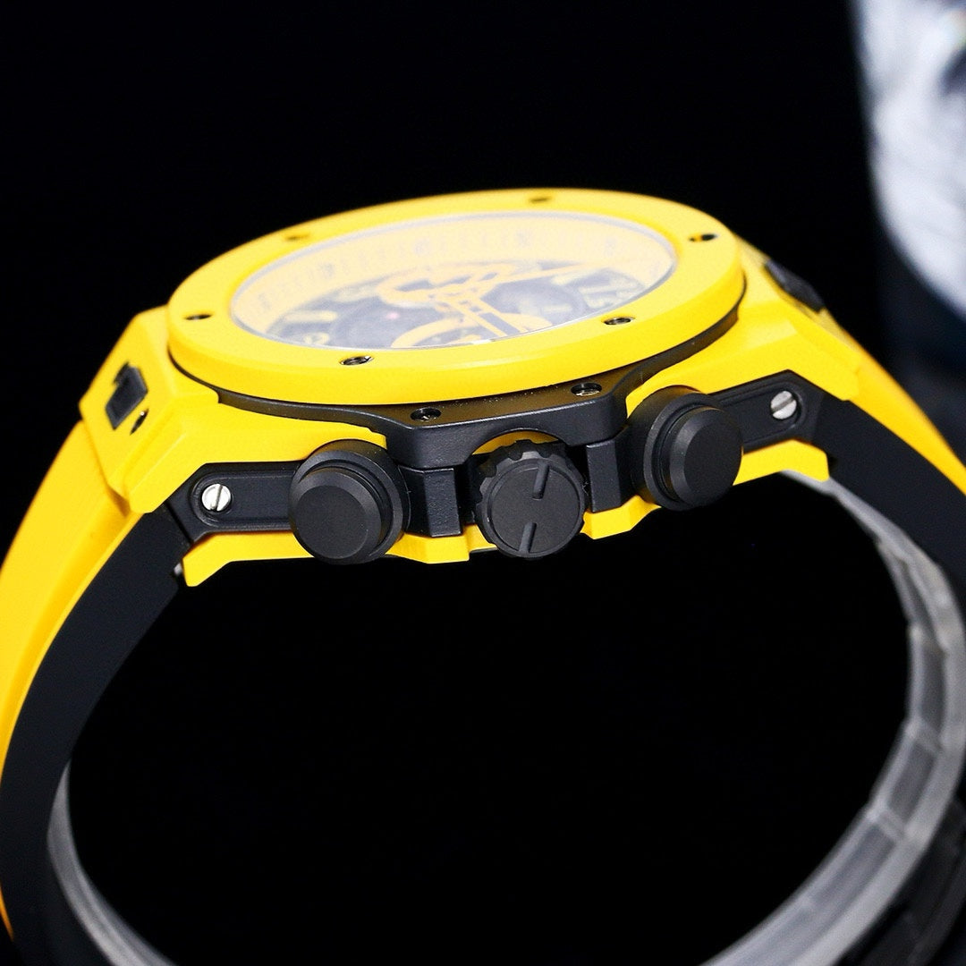 HBT Chronograph -Yellow Carbon Fiber - Yellow Rubber - Quartz - 45mm