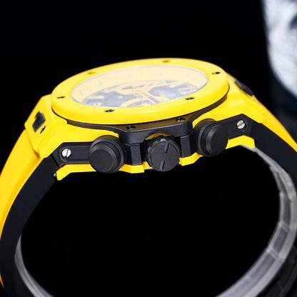HBT Chronograph -Yellow Carbon Fiber - Yellow Rubber - Quartz - 45mm