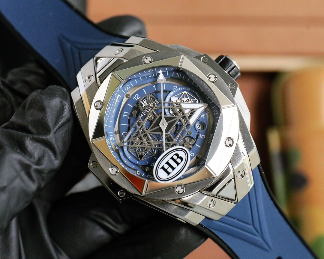 HBT Silver Blue - Blue Rubber - Automatic - 45mm