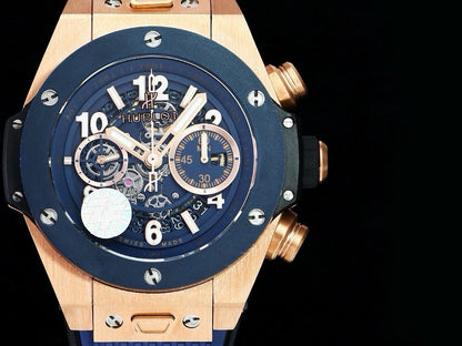 HBT Chronograph -Yellow Blue - Blue Rubber - Automatic - 42mm