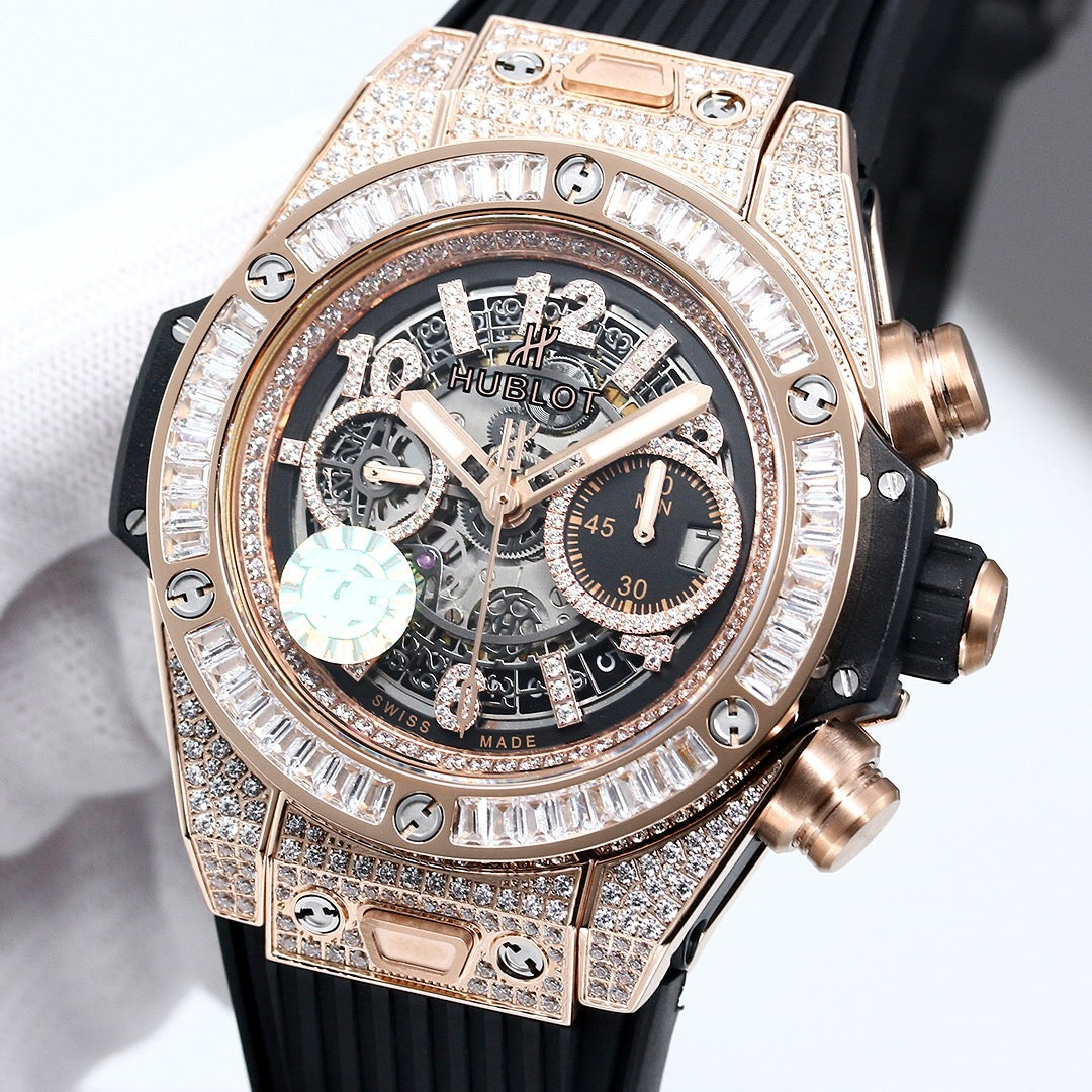 HBT Yellow Gold 904L Steel - Black Rubber - Automatic - 42mm
