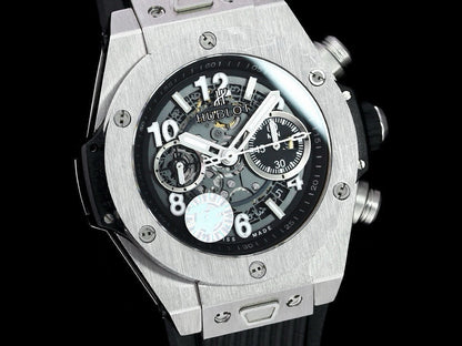 HBT Chronograph - Black White - Black Rubber - Automatic - 42mm